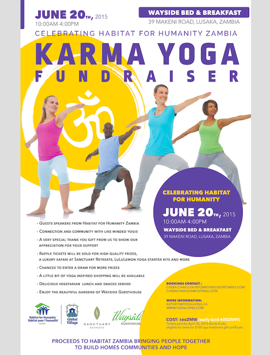 Karma Yoga Fundraiser Lusaka Zambia Jun 2015